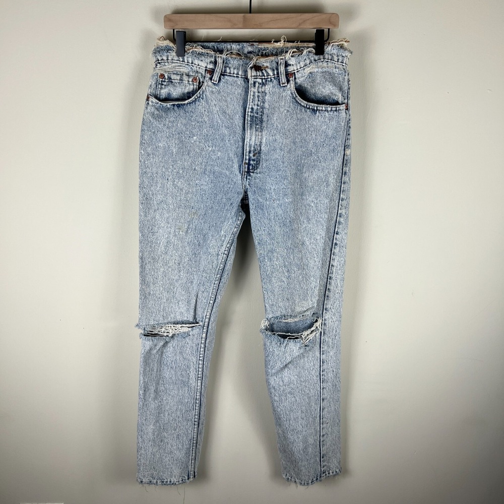 Vintage 2000 Levi's 505‎ Relaxed Fit Acid Wash Jeans 34x30 Waist 32" Inseam 30"